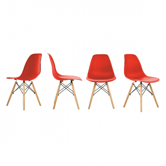 Кухонные стулья Ergozen Eames DSW Pro (4 шт комплект) красный